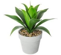 Plante artificielle en ciment et plastique, gris - Dim : L.28 x l.28 x H.34 cm --