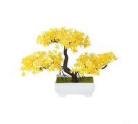 Plante artificielle en pot de 25 cm - Décoration d'intérieur - Jaune | Options multicolores vives, taille compacte de 25 x 19 cm, matériau plastique, pas besoin d'arrosage