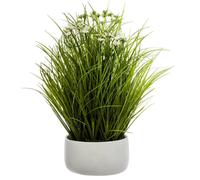 Plante Artificielle en Pot "Herbes Folles" 40cm Blanc