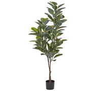 Plante Artificielle en Pot Noir 160 cm Décoration d'Intérieur Ficus Elastica