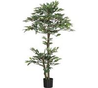 Plante artificielle ficus H.1,5 m troncs branches liane lichen feuilles grand réalisme pot inclus G