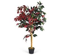 Plante Artificielle Figuier Feuilles Luxuriant - COSTWAY - H 120CM - Déco. Intérieur et Extérieur