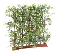 Plante artificielle haute gamme Spécial extérieur- Haie Bambou artificiel coloris vert - Dim : L120 x P45 x H 90 cm
