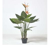 Plante artificielle - HOMESCAPES - Oiseau du paradis - 120 cm - Vert - Orange