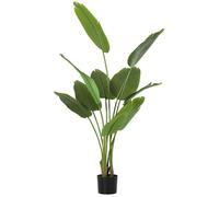 Plante artificielle intérieure - HOMCOM - 160 cm - pot en plastique et terreau floqué - vert