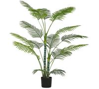 Plante artificielle intérieure - HOMCOM - pot en plastique et flocage, 16 feuilles en PEVA - 170 cm - vert