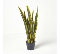 Plante artificielle Langue de belle-mère panachée en pot 74 cm