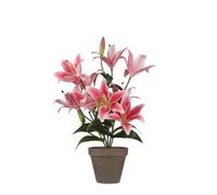 Plante artificielle Lis tigré en Pot de Fleur Stan - H47 x Ø45 cm - Fuchsia - Mica Decorations