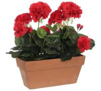 Plante Artificielle - Mica Decorations - Géranium - Rouge - 29x13x40 cm - Intérieur