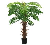 Plante artificielle - MOTHINESSTO - Palmier Cycas - 130-140 cm - Pot noir - 28 feuilles