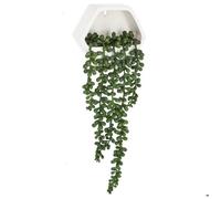 Atmosphera - Plante artificielle murale "Tombante" - 14 cm - Blanc