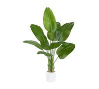 Plante Artificielle Oiseau de Paradis 120cm - Grande Plantes Bananier Artificielle Interieur avec Pot Blanc, Fausses Arbre Artificiel Parfaites pour Décoration d'Intérieur de Bureau ou Salon ou Maison