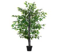 Outsunny Arbre artificiel Ficus H.1,45 m tronc, branches, liane, lichen, grand réalisme, pot inclus
