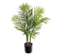 Plante artificielle Palmier de montagne 65 cm - 12 frondes, facile à entretenir dans un pot noir pour chaque pièce