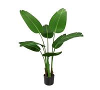 Plante Artificielle Palmier Voyageur 120 cm, Faux Ravenala avec Feuilles Réalistes de Bananier, Décoration Tropicale pour Intérieur Extérieur, Arbre à Faible Entretien en Pot pour Salon Bureau Balcon