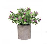 Plante artificielle réaliste pour décoration de bureau Blanc 20 cm | Fleurs blanches réalistes, texture de feuille complexe, floraison toute l'année, résistante à la poussière