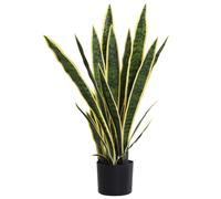 Plante artificielle sansevieria - Outsunny - avec 21 feuilles ajustables et pot, facile à nettoyer - plastique - Ø15x77cm - vert
