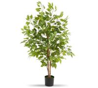 Plante artificielle - TECTAKE - Ficus artificiel FIDA à l'aspect naturel avec beaucoup de volume entretien facile - Hauteur 120 cm