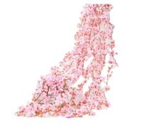 Plante Artificielle Tombante Guirlande de fleurs de cerisier artificielles Sakura, 2 pièces, arc de mariage, arrière-plan de jardin, décoration de fête à domicile, fausses plantes de vigne en soie(1.8