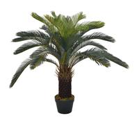 Plante artificielle - vidaXL - Palmier Cycas - 90 cm - Vert et marron - Pot inclus