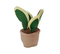 Plante câline pot gris en peluche bouton jaune - plante de jouet en peluche