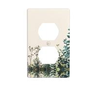Plante Close-Up Duplex Receptacle Outlet Plaque Murale Taille Standard 1-Gang, Polycarbonate Thermoplastique.