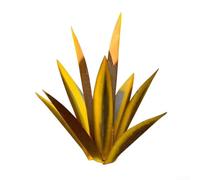 Plante d'agave décorative en métal rustique avec lumières colorées, sculpture de fleur d'agave à faire soi-même (doré)