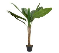 Plante de bananier 120 cm - Arbre artificiel tropical réaliste en pot - Palmier Musa facile d'entretien pour l'intérieur et l'extérieur - Vert