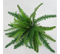 Plante de Boston artificielle avec herbe verte réaliste - Feuillage flexible pour décoration de maison, jardin, fête de mariage, centre de table, faible entretien - Panier suspendu en plastique (18