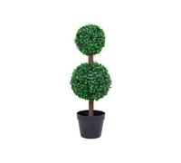 Plante de buis artificiel avec pot Forme de boule Vert 60 cm