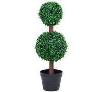 vidaXL Plante de buis artificiel en pot Forme de boule Vert 60 cm