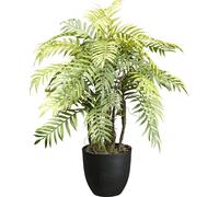 Plante de fougère facile d'entretien de 60 cm dans un pot noir avec des pierres - plante artificielle pour l'intérieur
