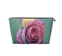 Plante de pétales de Rose Romantique colorée, Trousse de Toilette Trousse de Maquillage Sac à cosmétiques Trousse de Toilette de Voyage Portable