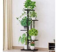 Plante de Plante étagère à 5 Niveaux Plante de Support de Plante Planteur d'échelle - Rack de étagères de Rangement Robuste - Blanc/Or/Gris foncé (Gris foncé)