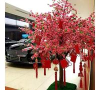 Plante de Simulation Artificiel Cherry Blossom Trees Fake Handmade Fake Sakura Silk Flower Decoration Souhaigning Tree for Office Bedroom Living Party DIY DÉCOR DE Mariage 1,5 * 1,5M / 4.9x4.9ft