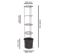Jardinière de tomates Prosperplast Jardinière de tomates en plastique anthracite 39,2 (longueur) x 39,2 (largeur) x 31,5-153 (hauteur) cm