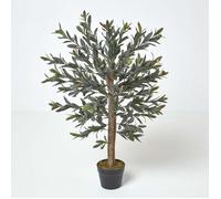Plante décorative - HOMESCAPES - Olivier artificiel - 90 cm - Ambiance méditerranéenne - Facile d'entretien