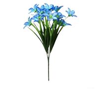Plante d'orchidée réaliste de 35 cm, bouquet artificiel en soie pour salon, chambre à coucher, décoration d'intérieur, violet (bleu)