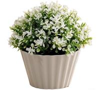 Plante en plastique imitation trèfle 11 cm - Décoration vive qui ne se décolore pas - Blanc