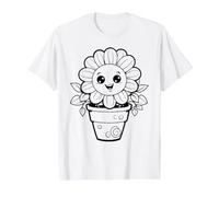 Plante Fleur Pot de Fleurs à colorier et à Peindre soi-même T-Shirt Graphique avec Valeur