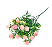 Plante fruitée artificielle de 32 cm à 7 griffes - Décoration réaliste en plastique avec couleurs vives - Design durable pour mariage, hôtel, maison, bureau (grenade)