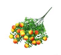 Plante fruitière décorative réaliste à 6 branches, arrangement floral artificiel de haute qualité pour la maison, le bureau, ornement de prospérité durable (cramoisi)