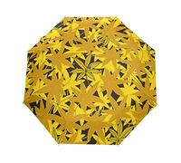 Plante Jaune Herbe Brune Parapluie Pliant Ouverture et Fermeture Automatique Protection UV Parapluies Pliant Coupe-Vent Ultra-léger pour Voyager Plage Femmes Enfants Fille