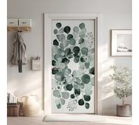 Plante Minimalisme Poster De Porte Trompe L'oeil, Scandinave Auto-Adhésif Sticker Mural, pour Chambre Salon Cuisine Feuilles Art Stickers Autocollants de Porte 85x215 cm