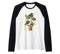 Plante Monstera Art Japonais Vintage Plante d'intérieur Cadeau Manche Raglan