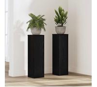 vidaXL Supports de plante 2 pcs Chêne noir 17 x 17 x 60 cm Bois d'ingénierie