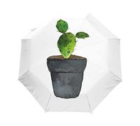 Plante Succulente Verte Cactus Parapluie Pliant Ouverture et Fermeture Automatique Protection UV Parapluies Pliant Coupe-Vent Ultra-léger pour Voyager Plage Femmes Enfants Fille