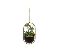 Plante suspendue avec pot en métal - H. 31 cm