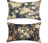 Plante Taie Oreiller 60x90 Lot de 2 Coussin Canape Fleur Housse de Coussin Lin Coussins Canapé Rectangulaire Coussins, Taie d'oreiller Exterieures Imperméable Housse Oreiller, Decoration Maison s-951