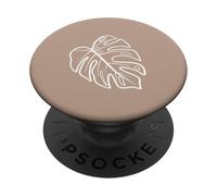 Plante Tropicale Minimaliste Monstera Leaf Botanique PopSockets PopGrip Adhésif